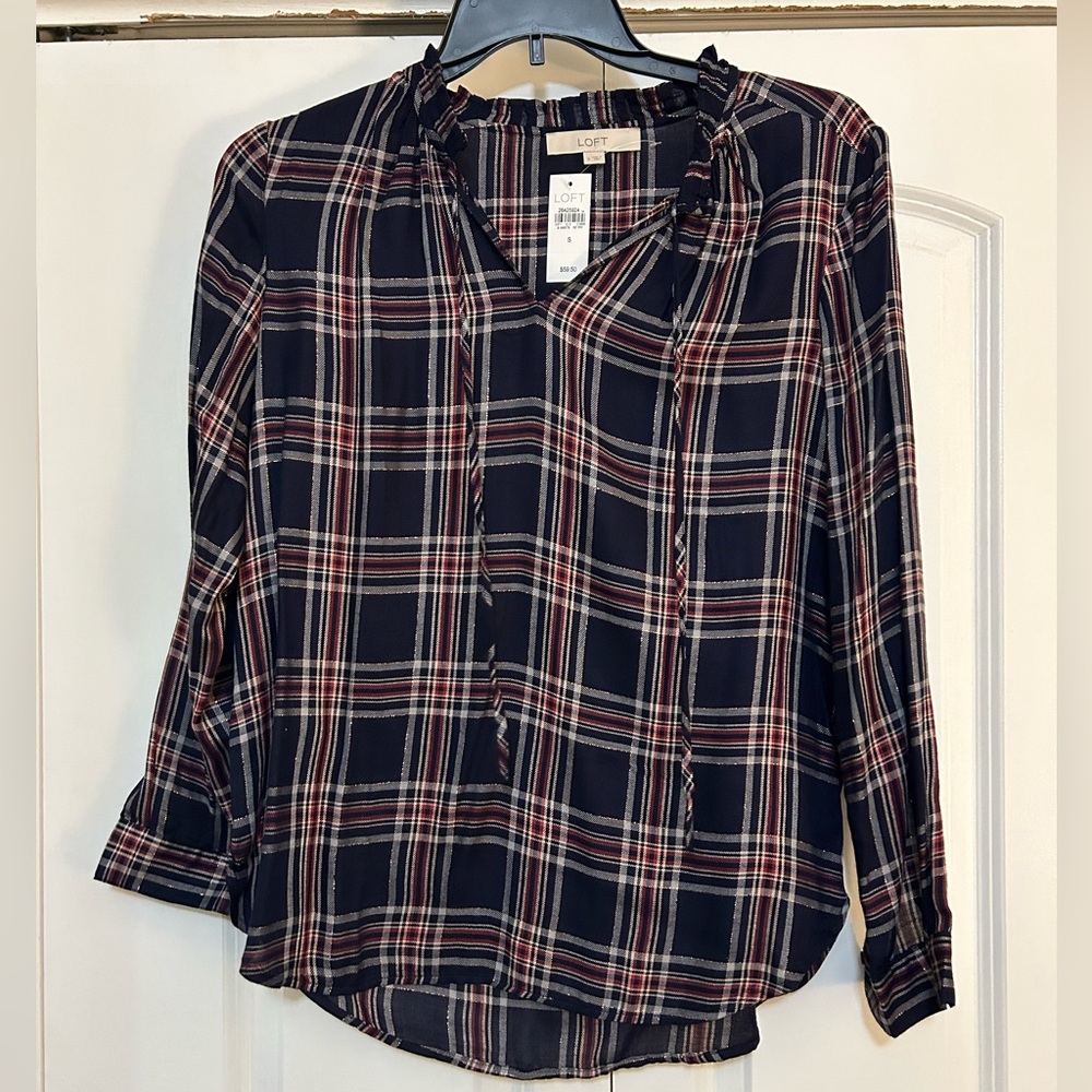 NEW - Loft Plaid Top